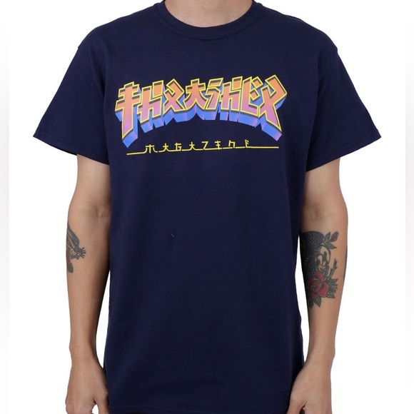 Thrasher Other - Thrasher, Godzilla Burst T-Shirt - Navy Blue